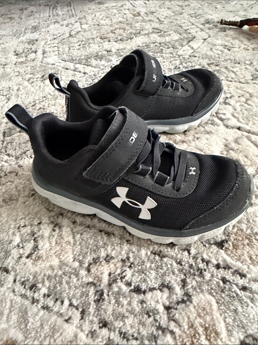 Under Armour Kids Black & White Slip-On Athletic Sneakers